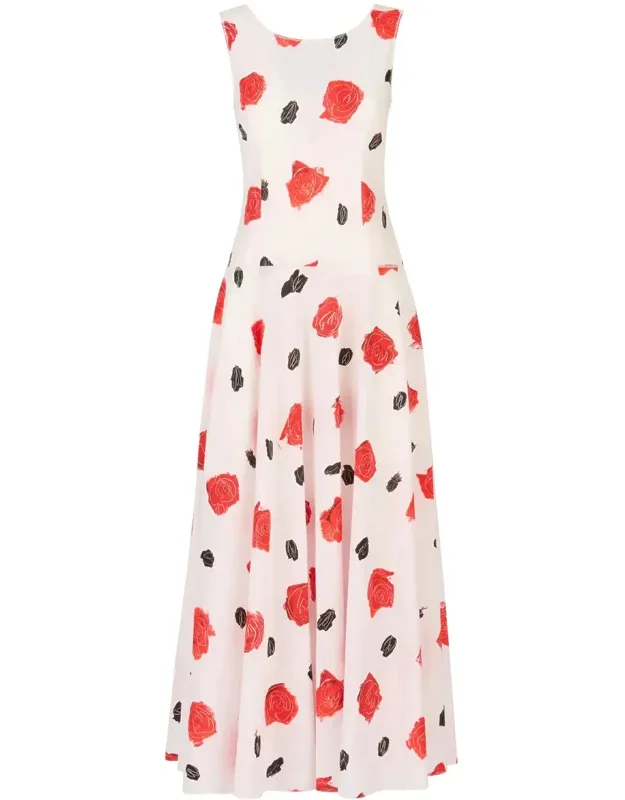 Poplin Bustier Dress With Iris Print