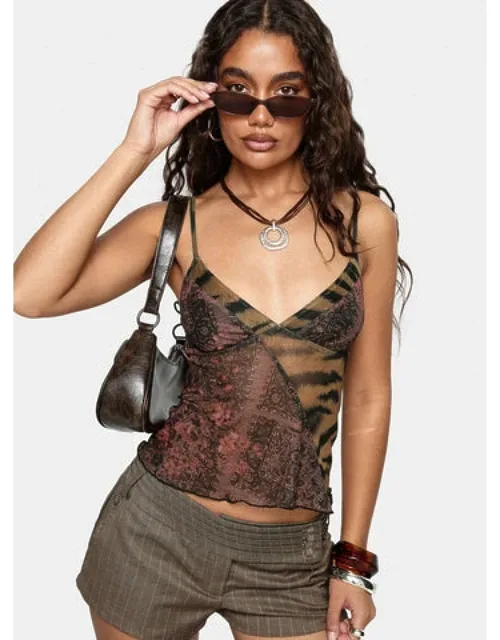 Start A Fire Mesh Cami Top Multi