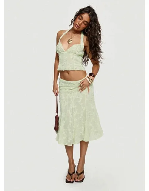 Embroidered Midi Skirt