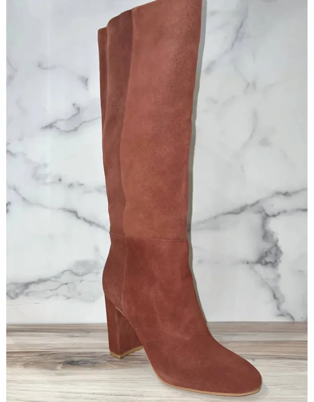 Krafty Suede Knee High Block Heel Boots