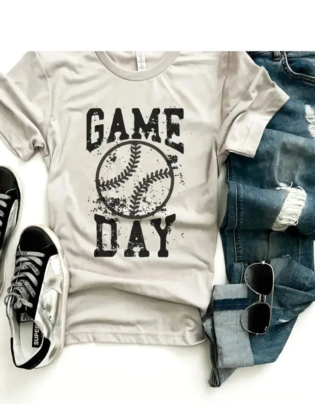 Game Day Grunge Baseball Tee
