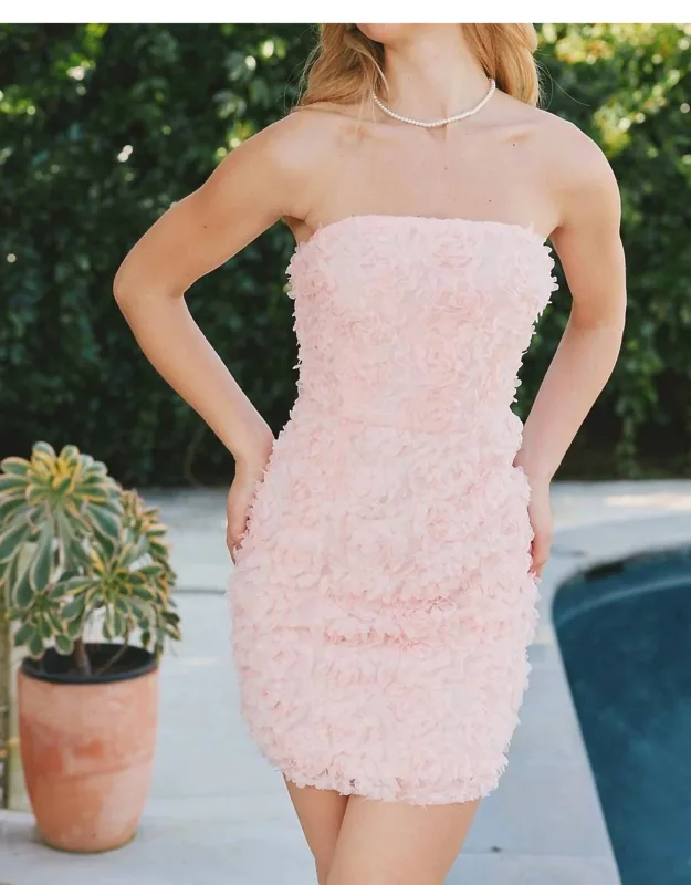 Floral Applique Mesh Bodycon Cocktail Mini Dress