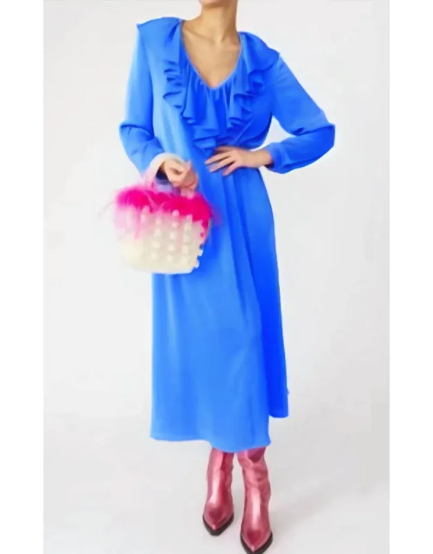 Silk Quarter Sleeve Maxi Dress
