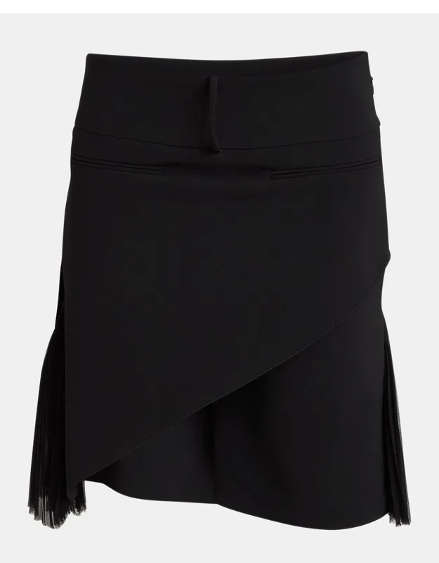 Asymmetric Infinity Pleat Crepe Skirt