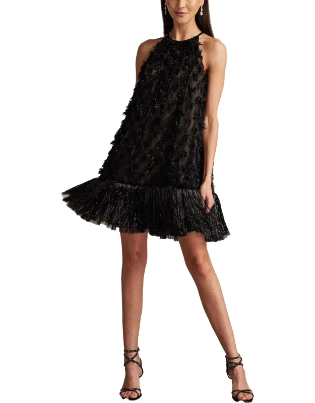 Sequin Tulle Trapeze Mini Dress