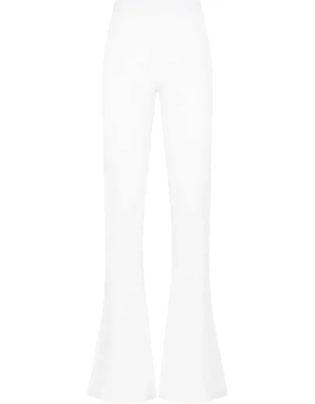 Pants With High Elastic Waist And Flared Legs