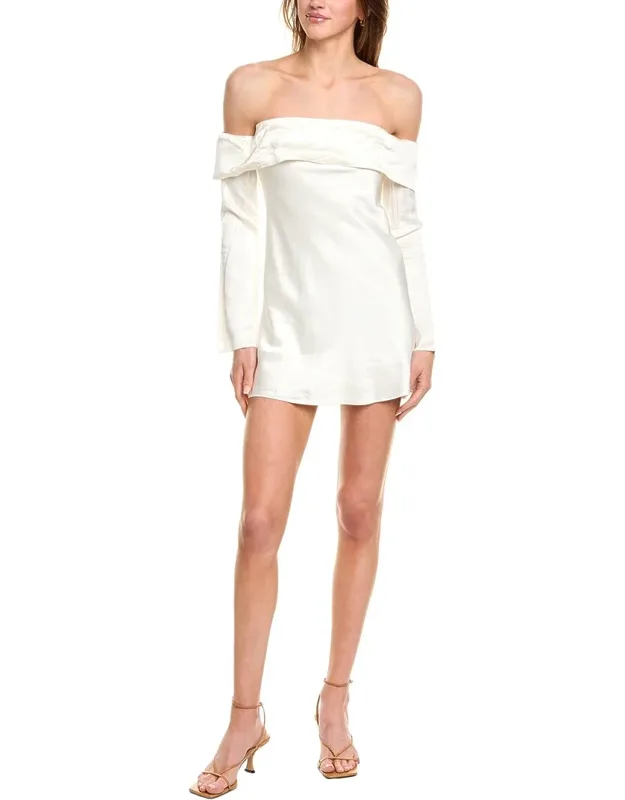 Mini Dress With Flounce Overlay And Rayon Fabric