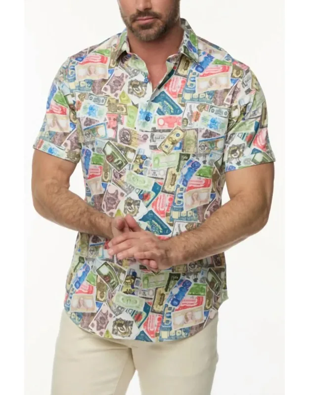Heist Short Sleeve Woven Button Down Shirt In Multi