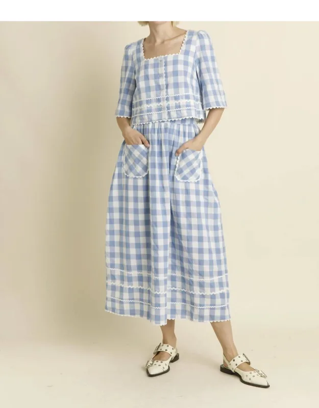 Gingham Top And Matching Skirt