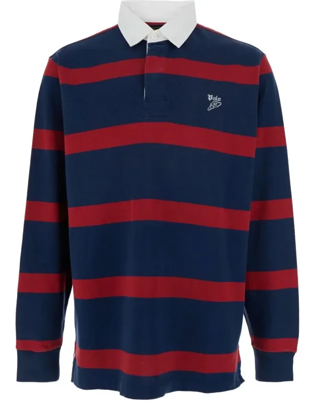 Multicolor Shirt With Logo Embroidery On The Front And All-over Striped Motif In Cotton