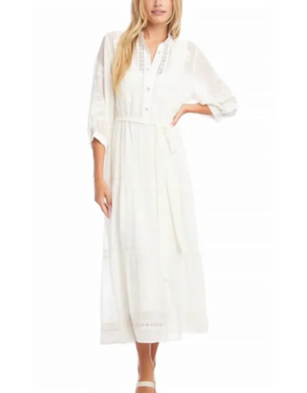 Tiered Maxi Dress With Tie Front