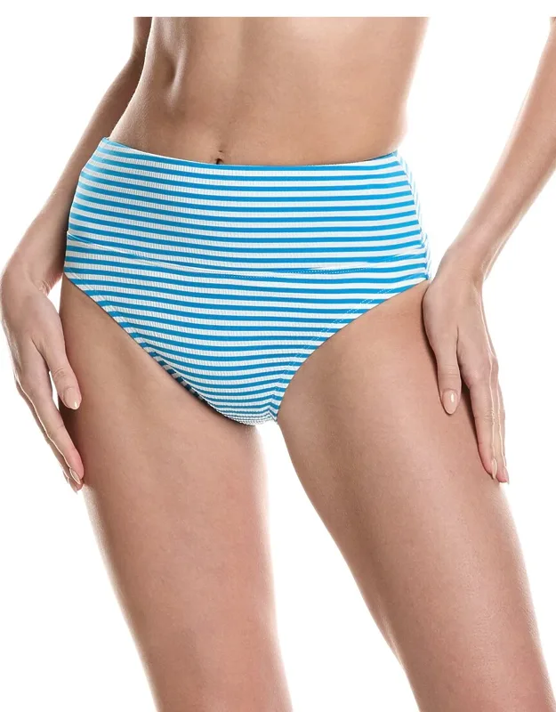 Next Harmony High Waist Swim Pant, Coronado Stripe, Ribbed Fabric