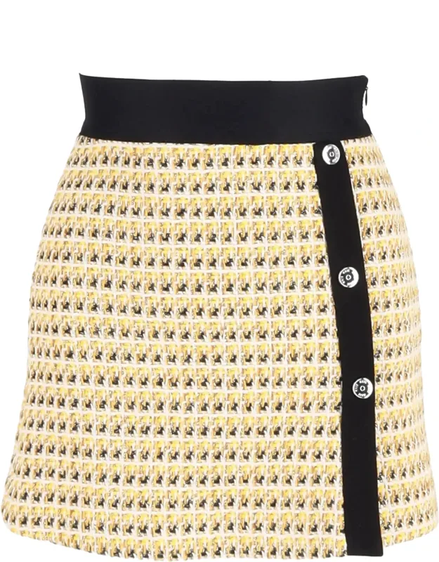 Mini Skirt In Cotton Tweed