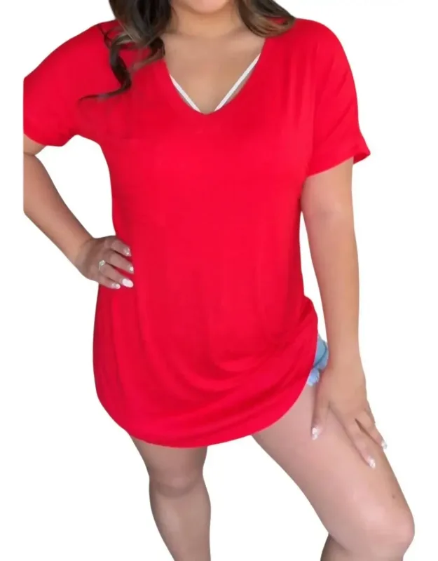 Pocket V Neck Tee