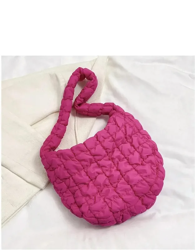 Nylon Puffer Tote Handbag