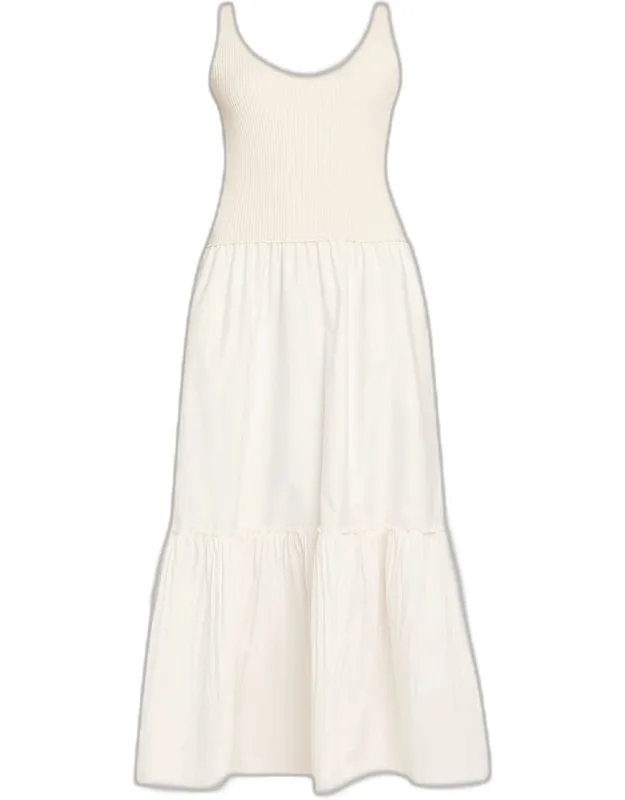 Mixed-media Maxi Dress