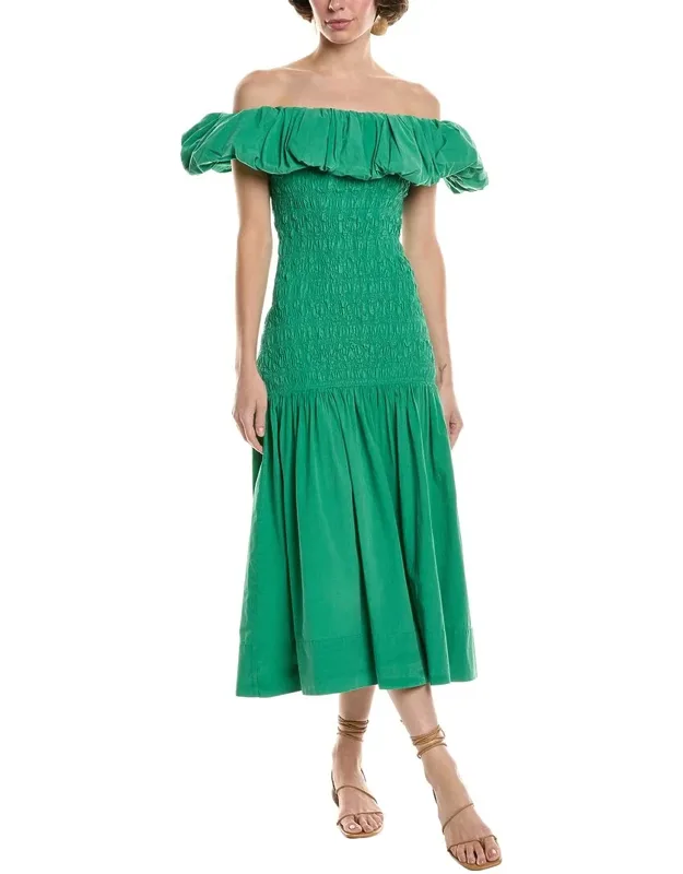 Off-the-shoulder Midi Dress