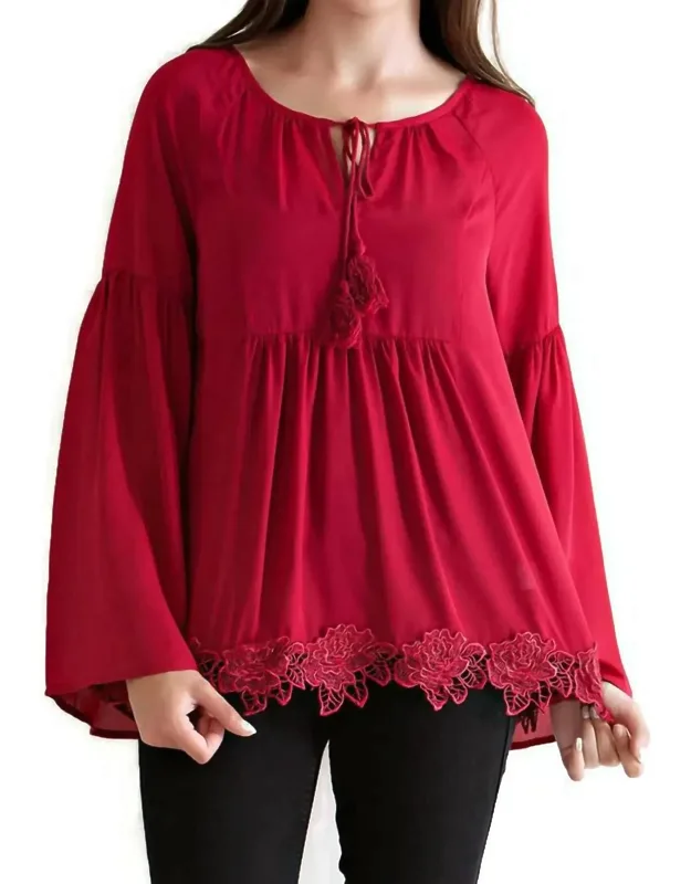 Lace, Bell & Tassel Tunic Top