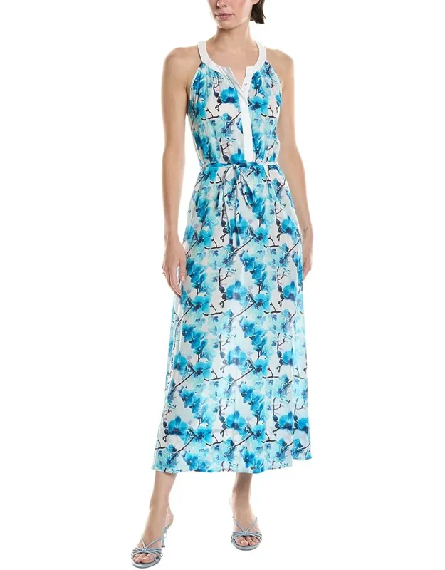 Teodolina Maxi Dress With Halter Neck And Self-tie Waist Sash