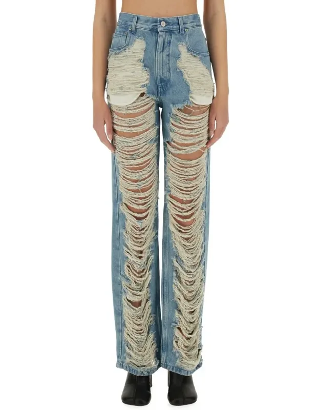 Destroyed Straight Jeans
