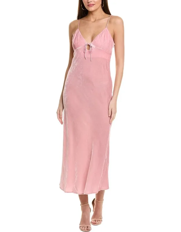Velvet Bias Cut Silk-blend Midi Dress