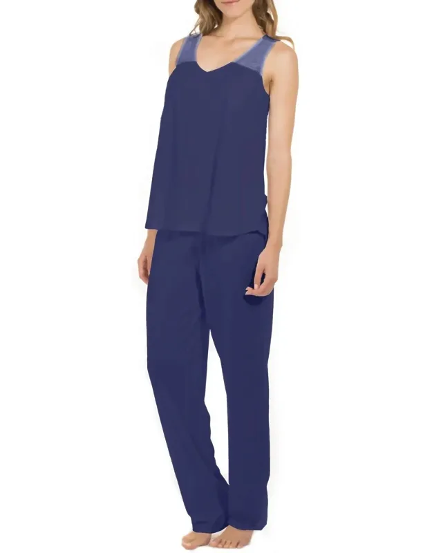 Amber Tank Top And Full Length Pants Pajama Set