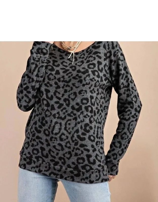 Leopard Knit Top