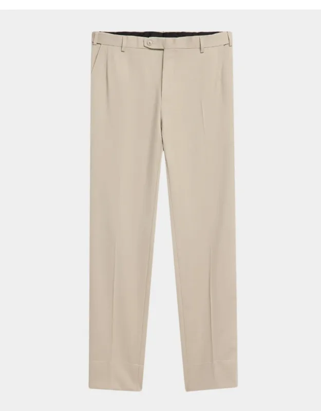 Wool Twill Flat-front Pants