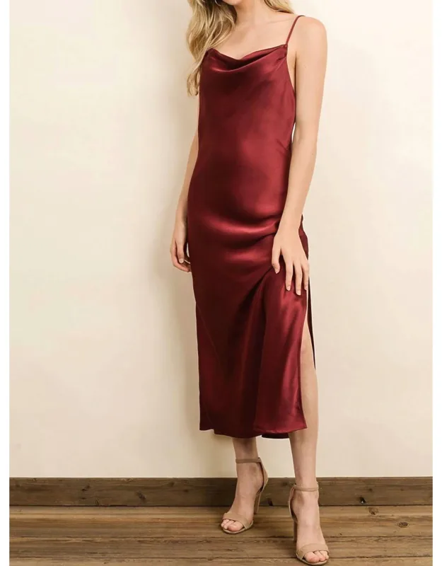 Midi Satin Slip Dress