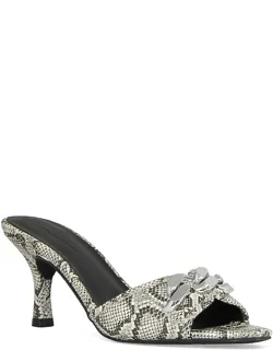 _chain Leather Mule With Decorative Chain Inlay And Padded Insole_