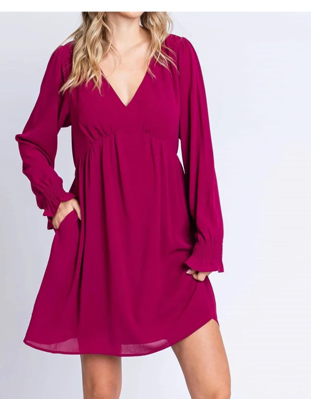 Long Sleeve Chiffon Dress