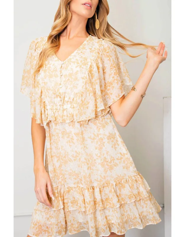 Dandelions Floral Print Chiffon Dress