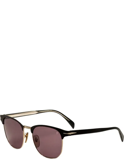 56mm Matte Black Gold Sunglasses