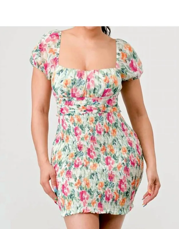 Floral Print Mini Dress