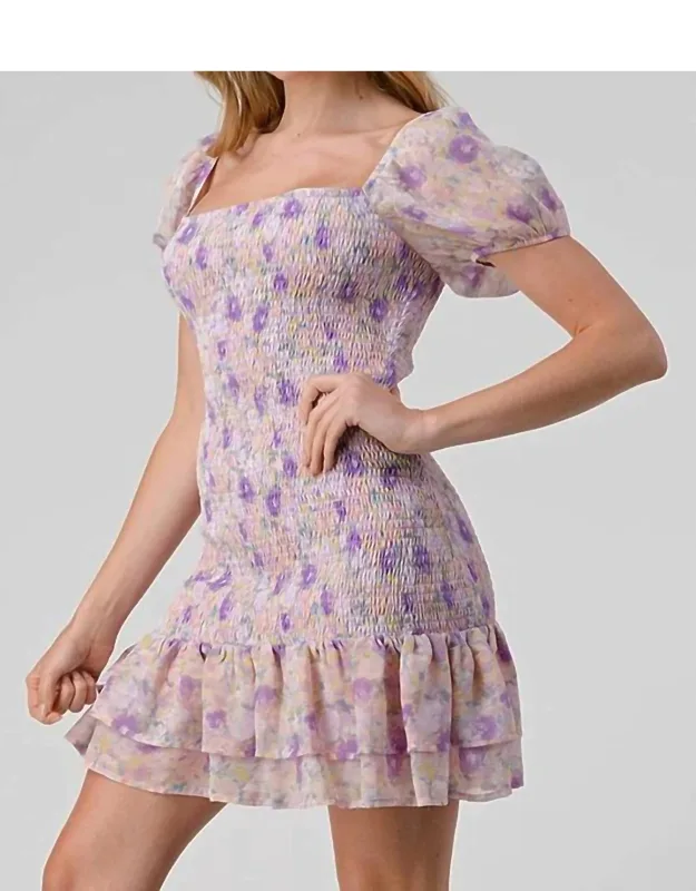 Puff Sleeve Mini Dress