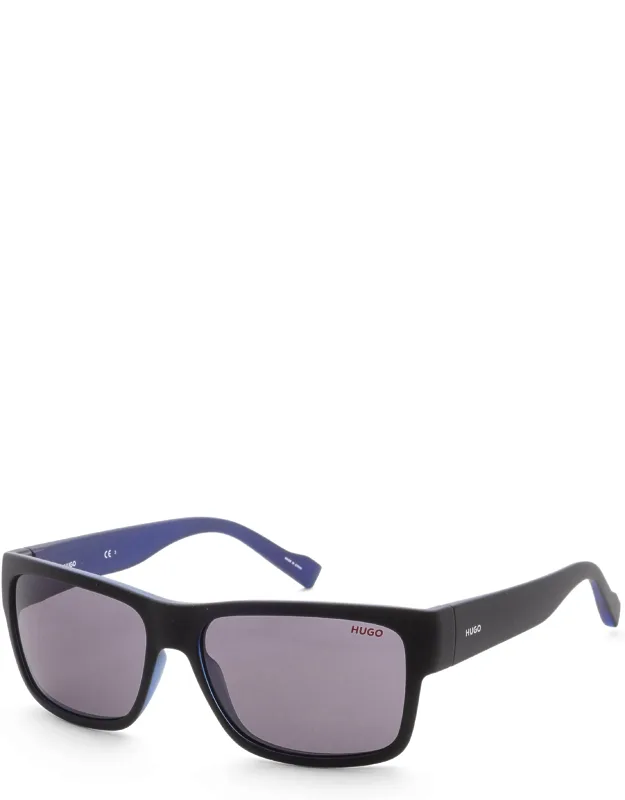 58mm Matte Black Blue Sunglasses