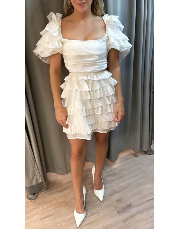 Ruffle Cutout Mini Dress