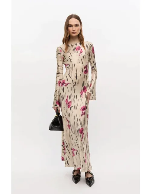 Floral Satin Maxi Dress