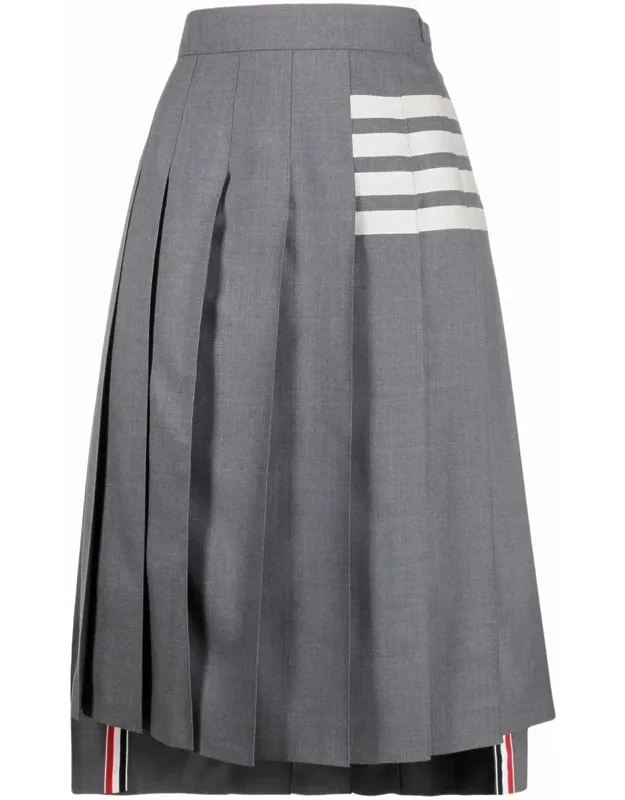 Wool Pleated Midi Skirt