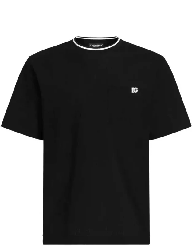 Cotton Pique T-shirt With Contrasting Collar