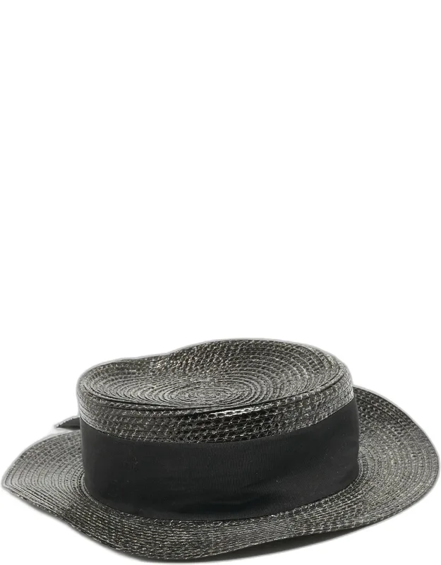 Canotier Lacquered Straw Boater Hat