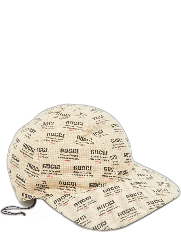 Stamp Print Linen Blend Baseball Cap