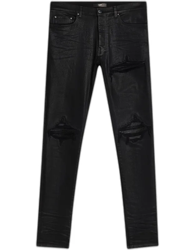 Mx1 Waxed Skinny Jeans Regular Rise Fitted Through Legs