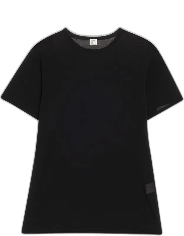 Cashmere-blend Short-sleeve Knit T-shirt