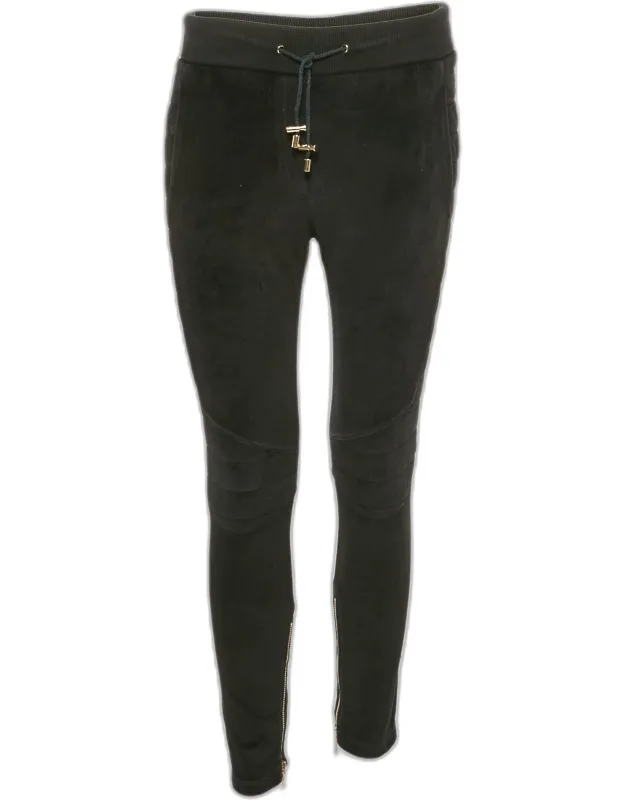 Velour Quilted Detail Pants