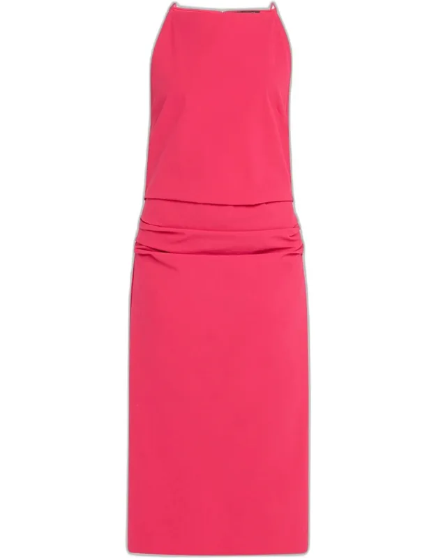 Draped Bi-stretch Cotton Nylon Dress