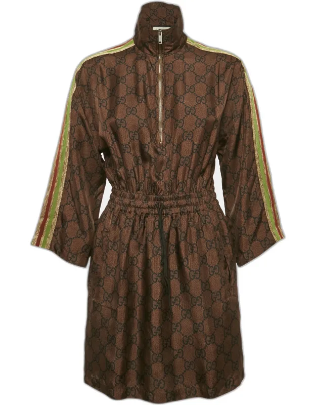 Silk Contrast Tape Trimmed Mini Dress