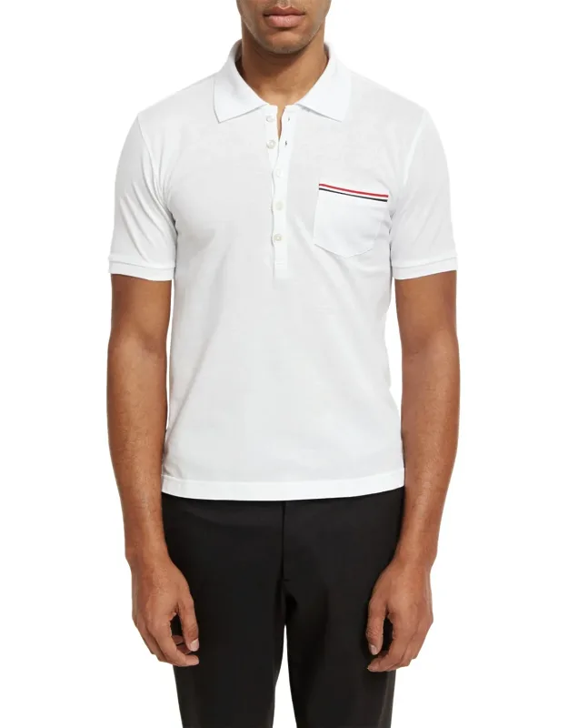 Polo Shirt With Striped Pocket