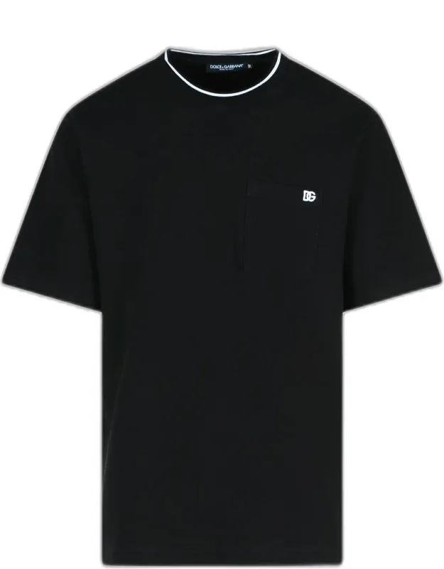 T-shirt With Ribbed Crew Neck And Contrast Detail