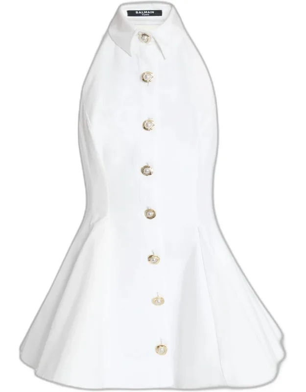 Halter Fit-and-flare Mini Shirtdress
